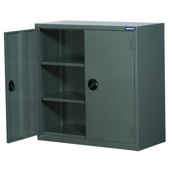 TRADEMASTER LOCKABLE CABINET METAL WITH 2 SHELVES 880W X 400D S 880W